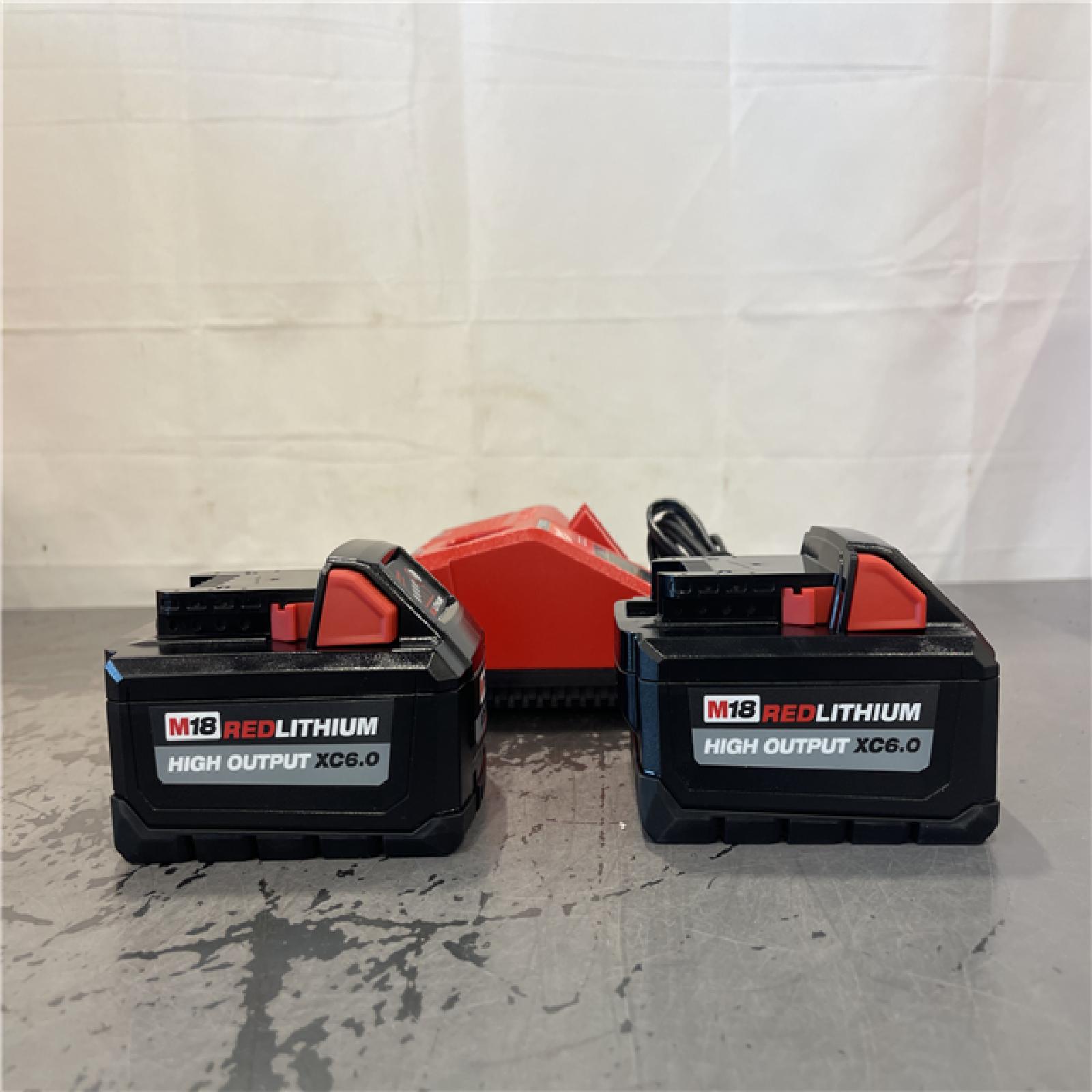 AS-IS- Milwaukee 18-Volt Lithium-Ion High Output Battery Starter Kit with Two 6.0 Ah Battery and Charger