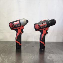 AS-IS- Milwaukee 12V Lithium-Ion Cordless Drill Driver/Impact Driver Combo Kit