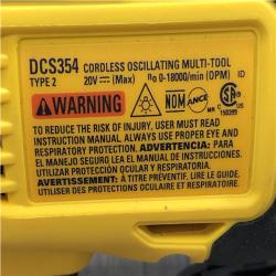 AS-IS DEWALT ATOMIC 20V MAX Lithium-Ion Cordless Brushless Oscillating Tool Kit
