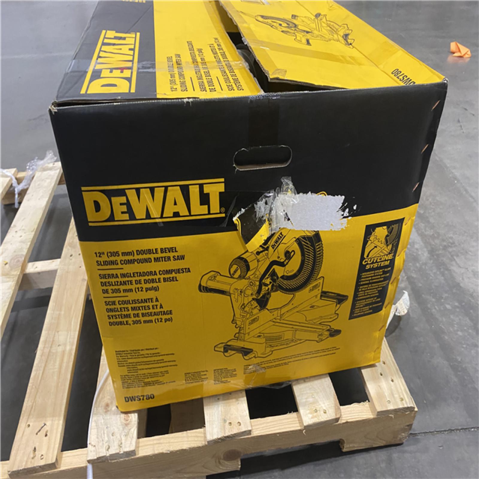 As-Is- DEWALT 15 Amp Corded 12 in. Double Bevel Sliding Compound Miter Saw
