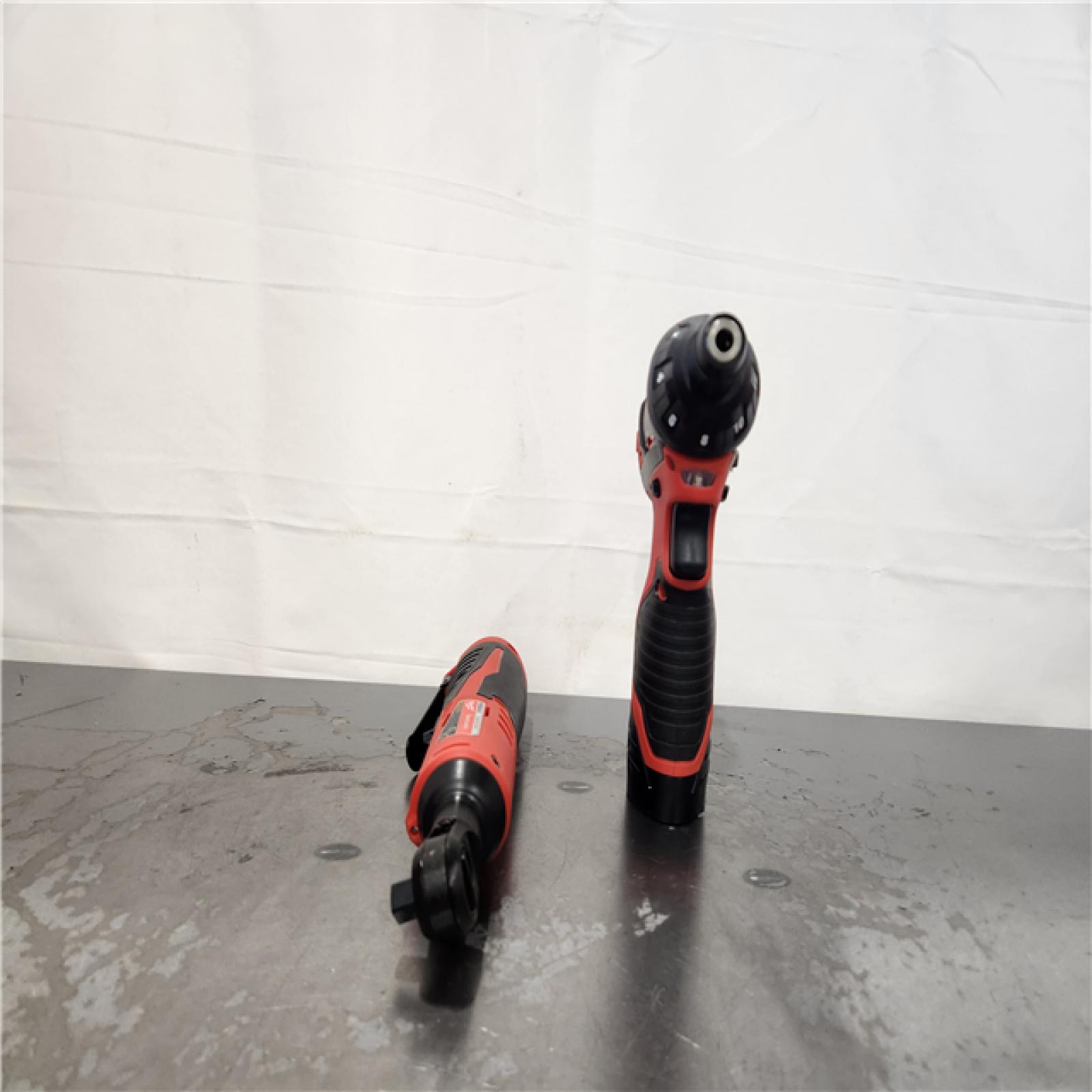 AS-IS- Milwaukee M12 Brushed Cordless 3/8 in. Ratchet and Screwdriver (2-Tool) Combo Kit