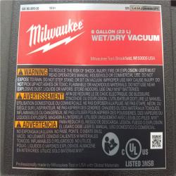 California NEW Milwaukee 6-Gallon Wet/Dry Vacuum (Tool Only)