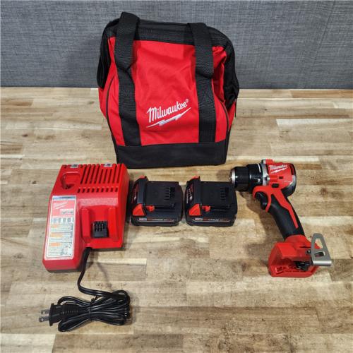 HOUSTON LOCATION - AS - IS Milwaukee 18V Lithium-Ion Brushless Cordless 1/2 in. Compact Drill/Driver Kit