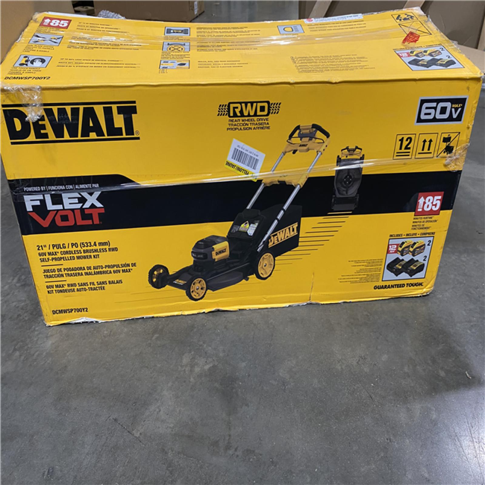 As-Is- FLEXVOLT 2x60V MAX 21 in. Cordless Battery Powered Self Propelled Lawn Mower Kit with  12.0 Ah Batteries and Chargers