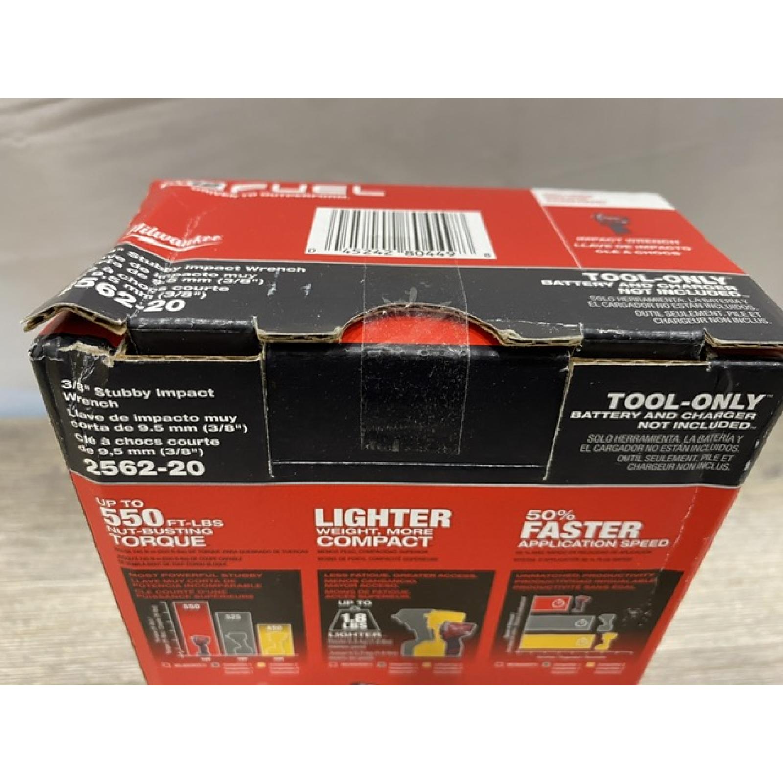 NEW - Milwaukee FUEL 12V Lithium-Ion Brushless Cordless Stubby 3/8 in. Impact Wrench (Tool-Only)