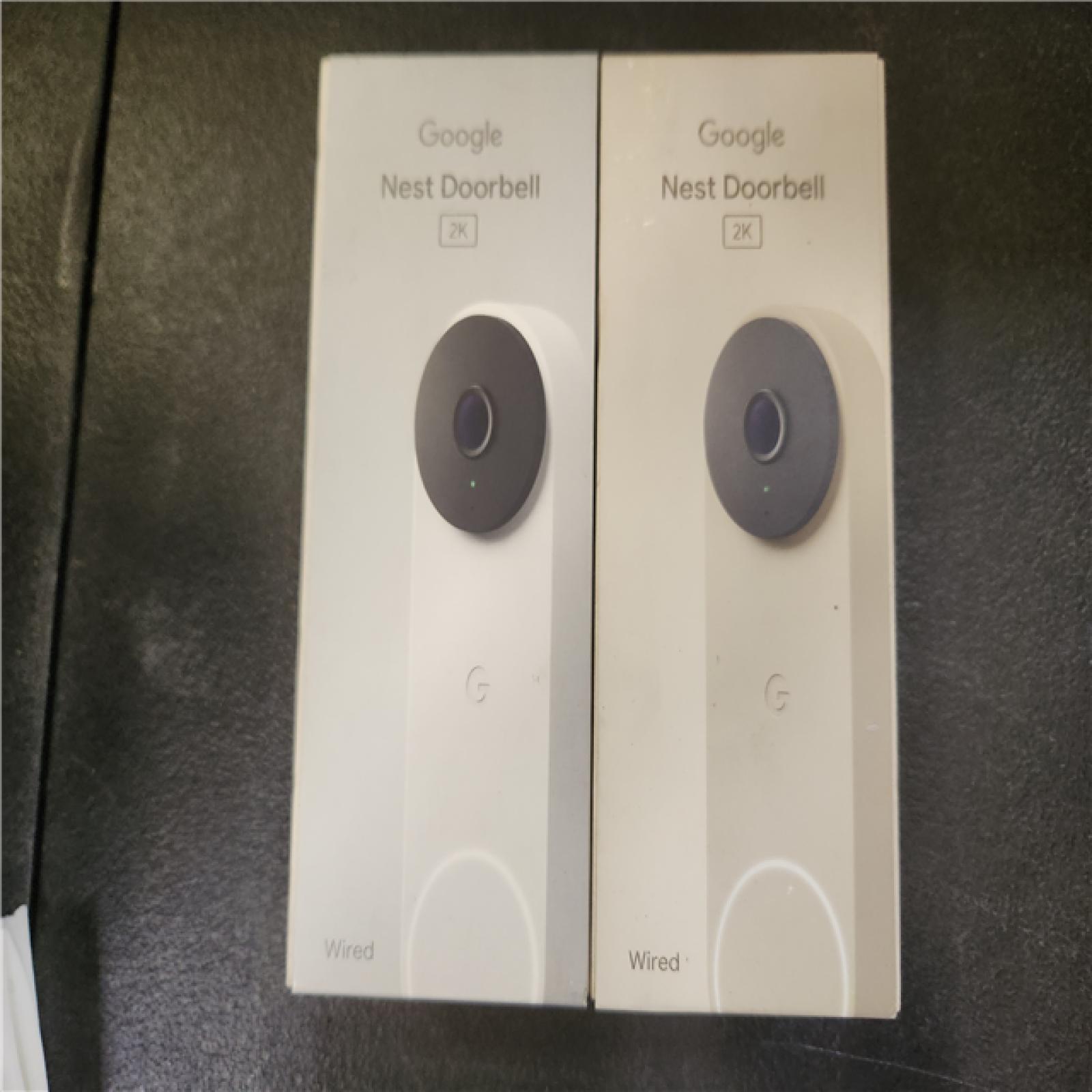 Phoenix AS-IS Google Nest Doorbell (Wired  3rd Gen) - Smart Wi-Fi Video Doorbell Camera (2-Pack)