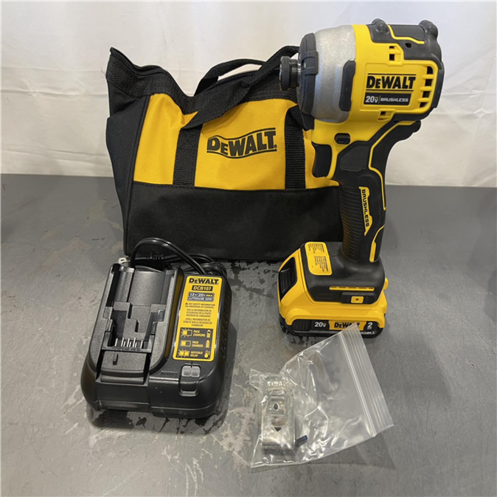 AS-IS - DeWALT ATOMIC 20V Max Lithium-Ion Brushless Cordless Compact 1/4 in. Impact Driver Kit