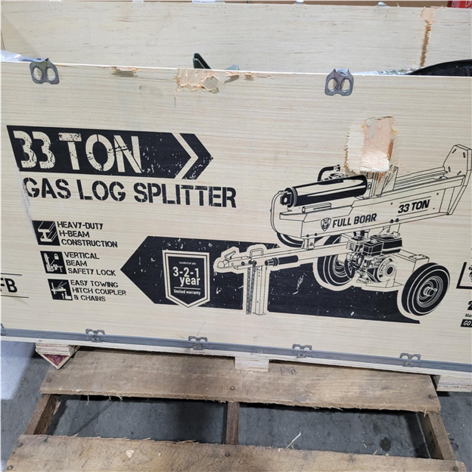 CALIFORNIA AS-IS FULL BOAR 33 TON GAS LOG SPLITTER