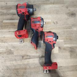 HOUSTON LOCATION - AS-IS MILWAUKEE 3 TOOL COMBO KIT W/ (2) BATTERY & CHARGER