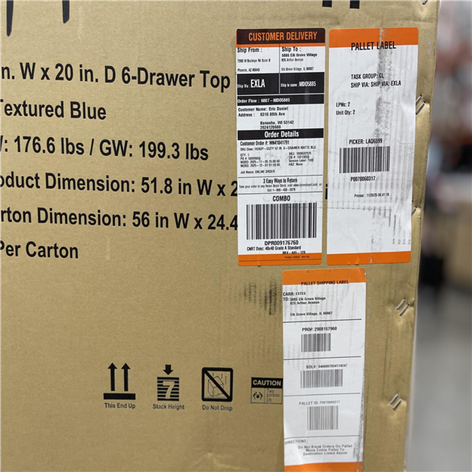 DALLAS LOCATION- AS-IS Husky Heavy-Duty 52 in. W x 20 in. D 9-Drawer Matte Blue Rolling Tool Cabinet