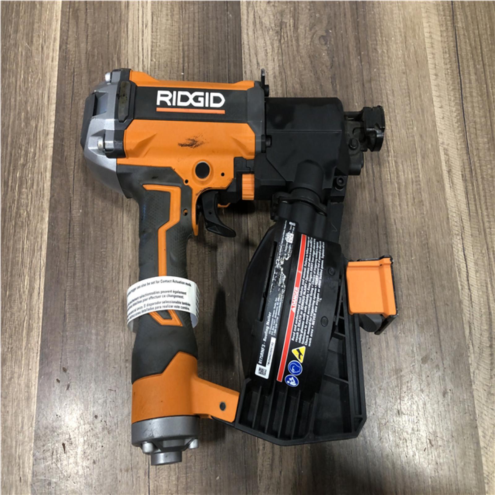 AS-IS RIDGID Pneumatic 15 Deg. 1-3/4 in. Coil Roofing Nailer