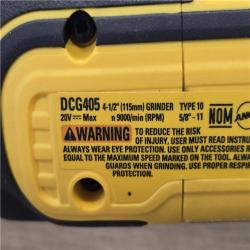 AS-IS DEWALT 20V MAX XR Cordless 4.5 in. Slide Switch Small Angle Grinder (Tool Only)