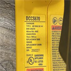 AS-IS DEWALT FLEXVOLT 60V MAX 16in. Brushless Cordless Battery Powered Chainsaw Kit