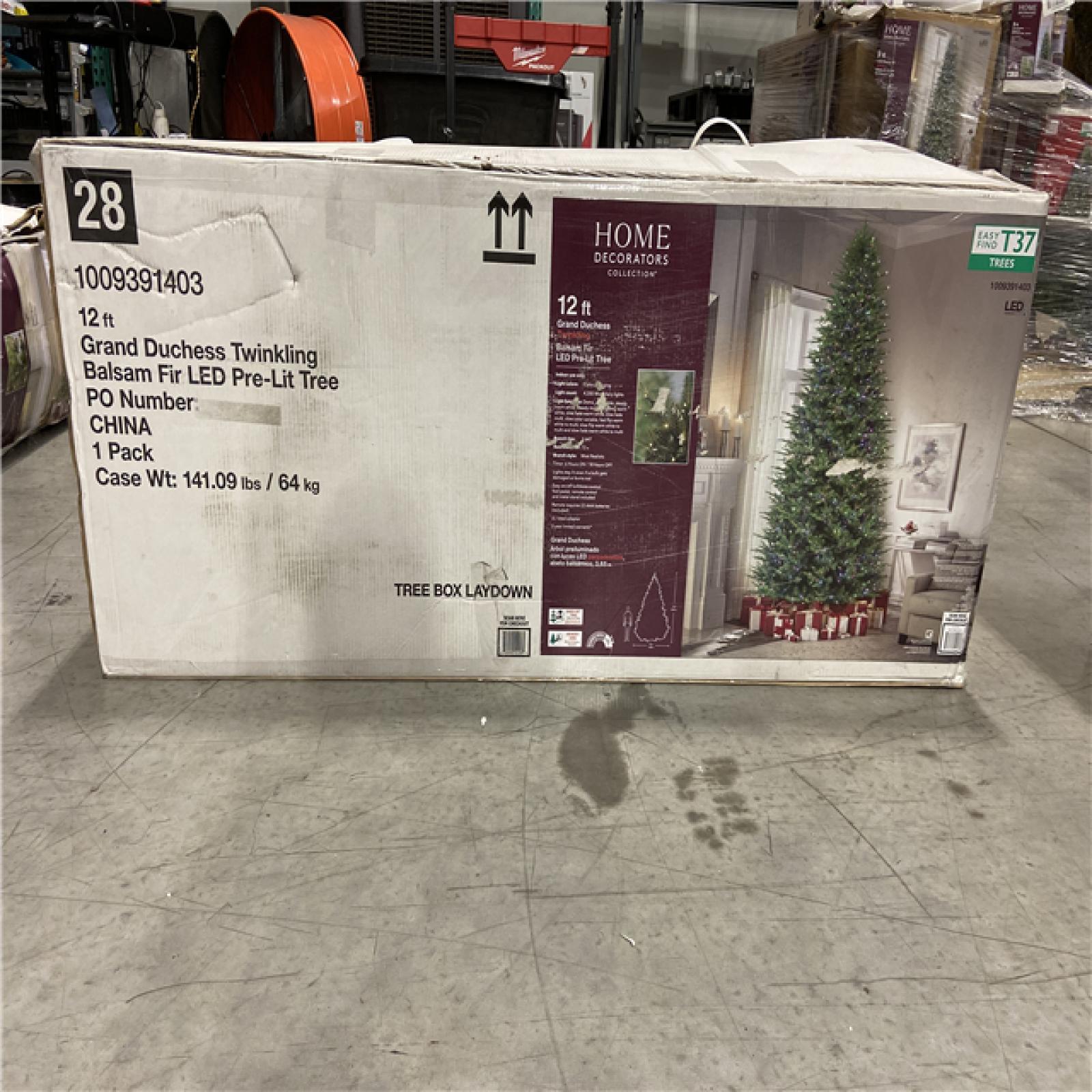 DALLAS LOCATION - Home Decorators Collection 12 ft. Grand Duchess Twinkling Balsam Fir LED Pre-Lit Artificial Christmas Tree