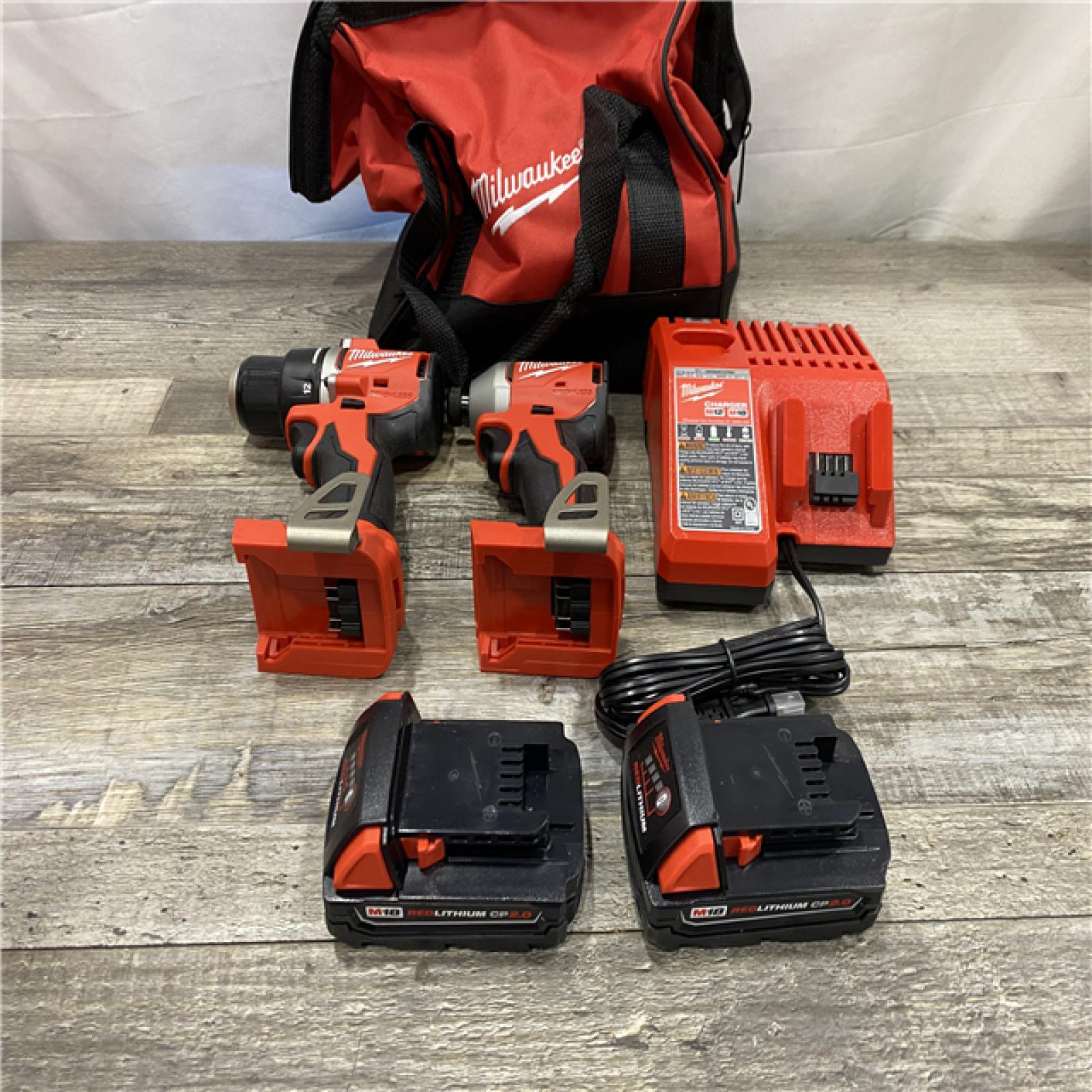 AS-IS Milwaukee 18V Lithium-Ion Brushless Cordless Compact Drill/Impact Combo Kit