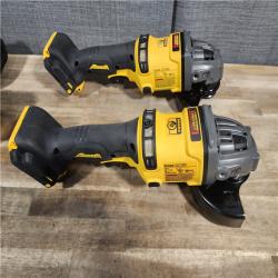 HOUSTON LOCATION - AS-IS (2) DeWalt Flexvolt 60V Max Cordless Grinder  4.5 in; 6 in  Kit  W/ (2) 9.0AH BATTERY & CHARGER