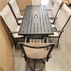 Phoenix AS-IS Beige 7-Piece Outdoor Patio Table Set