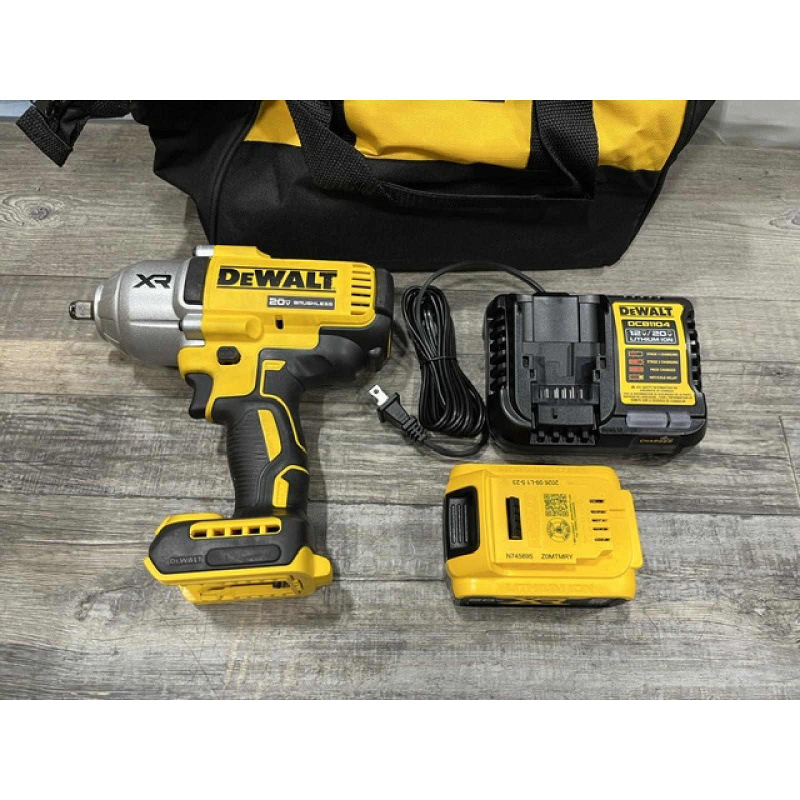 AS-IS DEWALT 20V MAX Lithium-Ion Cordless 1/2 in. Impact Wrench Kit