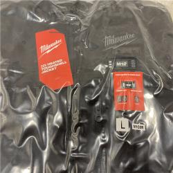 AS-IS Milwaukee Men's Large 12-Volt Lithium-Ion Cordless Tough Shell Black Heated Jacket Kit
