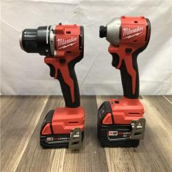 AS-IS Milwaukee 18-Volt Lithium-Ion Brushless Cordless Compact Hammer Drill/Impact Combo Kit