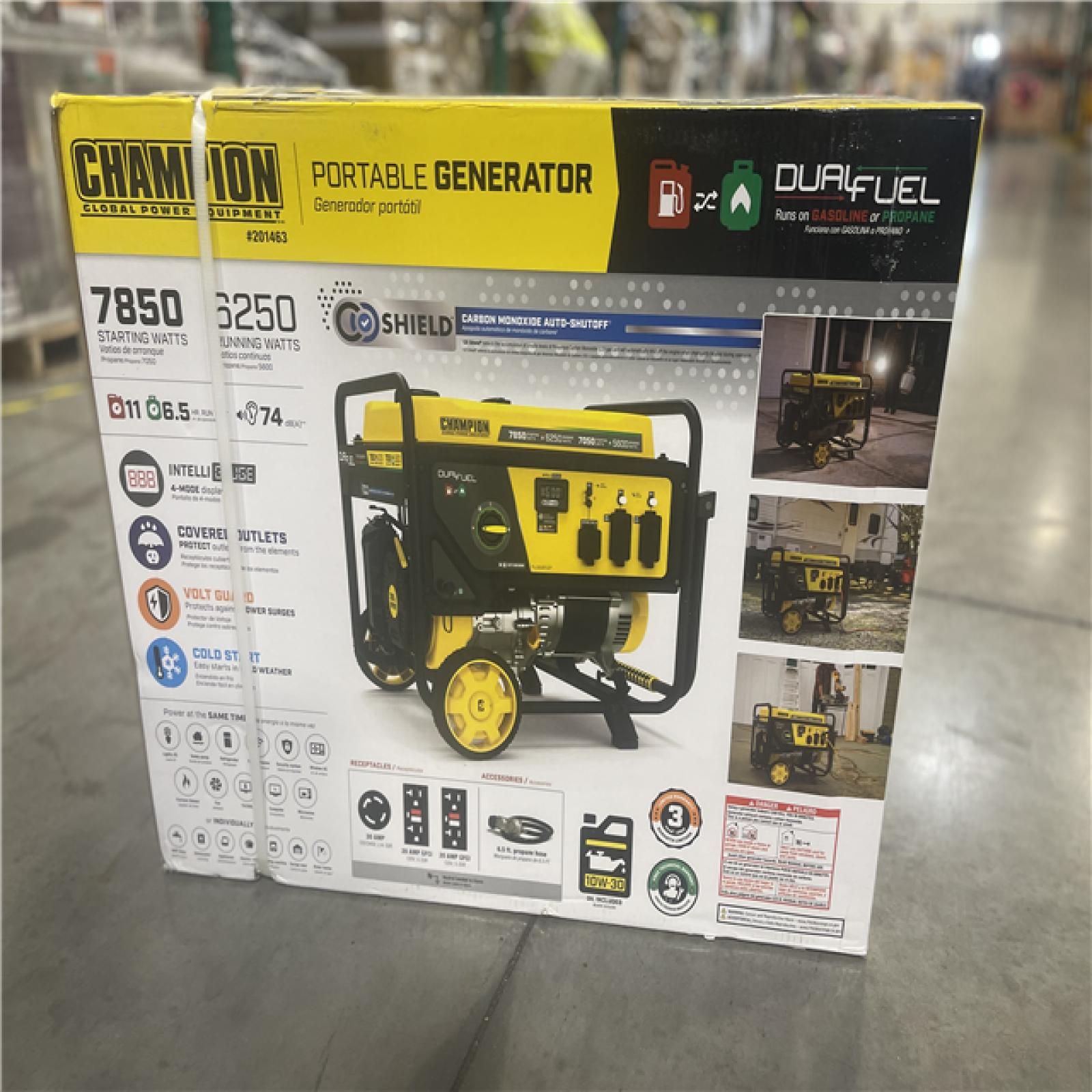 NEW! - Champion Power Equipment 7850/6250-Watt Recoil Start Storm Ready Gasoline and Propane Powered Dual Fuel Portable Generator with CO Shield