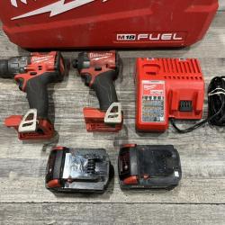 AS-IS Milwaukee FUEL 18V Lithium-Ion Brushless Cordless Hammer Drill and Impact Driver Combo Kit