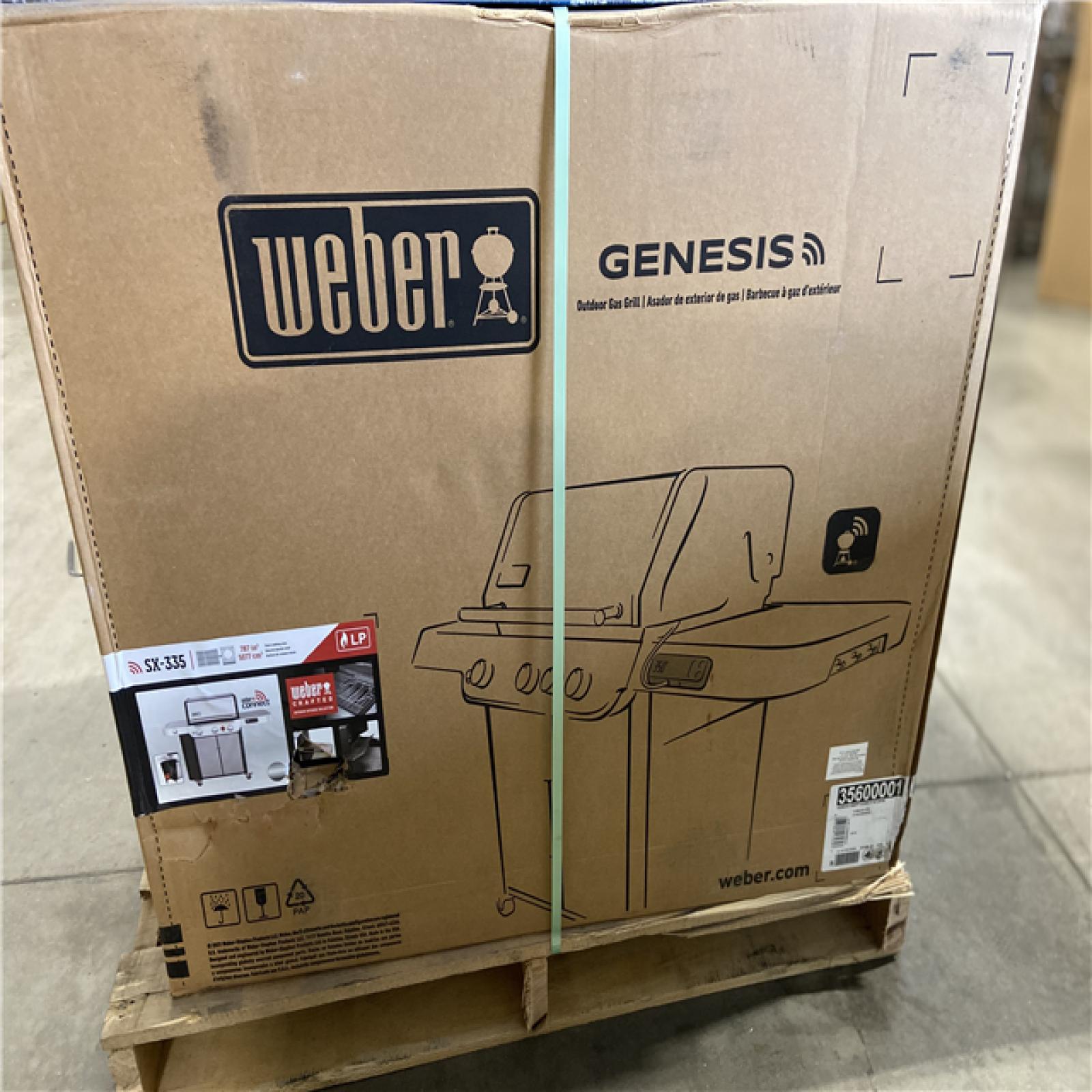 DALLAS LOCATION - Weber Genesis Smart SX-335 3-Burner Liquid Propane Gas Grill in Stainless Steel with Side Burner