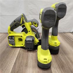 AS-IS- RYOBI ONE+ 18V Cordless 4-Tool Combo Kit with 1.5 Ah Battery  4.0 Ah Battery  and Charger