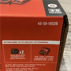NEW - Milwaukee 18-Volt Lithium-Ion XC Starter Kit with Two 5.0Ah Batteries and Charger