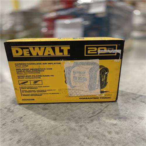 DALLAS LOCATION- NEW!- DEWALT 20V MAX Cordless Electric Portable Inflator (Tool Only)