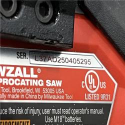 AS-IS Milwaukee FUEL GEN-2 18V Lithium-Ion Brushless Cordless SAWZALL Reciprocating Saw (Tool-Only)