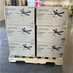DALLAS LOCATION -  Hampton Bay Rothley II 52 in. Indoor LED Matte Black Ceiling Fan with Light Kit PALLET -(18 UNITS)
