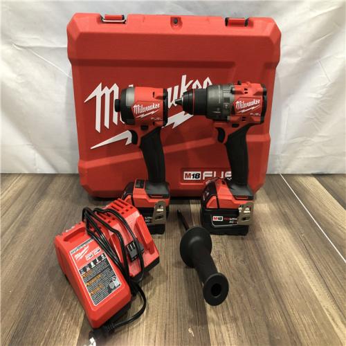 AS-IS Milwaukee FUEL 18V Lithium-Ion Brushless Cordless Hammer Drill and Impact Driver Combo Kit