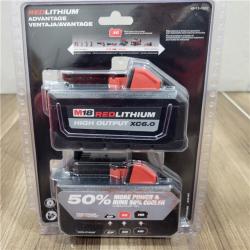 NEW! Milwaukee  M18 18-Volt Lithium-Ion High Output 6.0Ah Battery Pack (2-Pack)