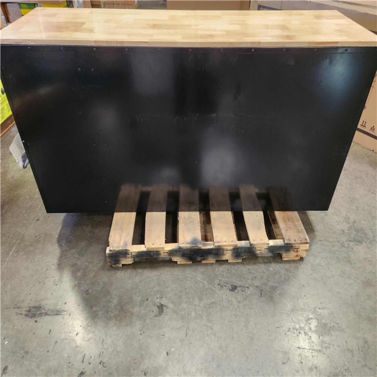 Phoenix NEW Husky Standard Duty 72 in. W x 20 in. D 10-Drawer Gloss Black Mobile Workbench Cabinet with Solid Wood Top