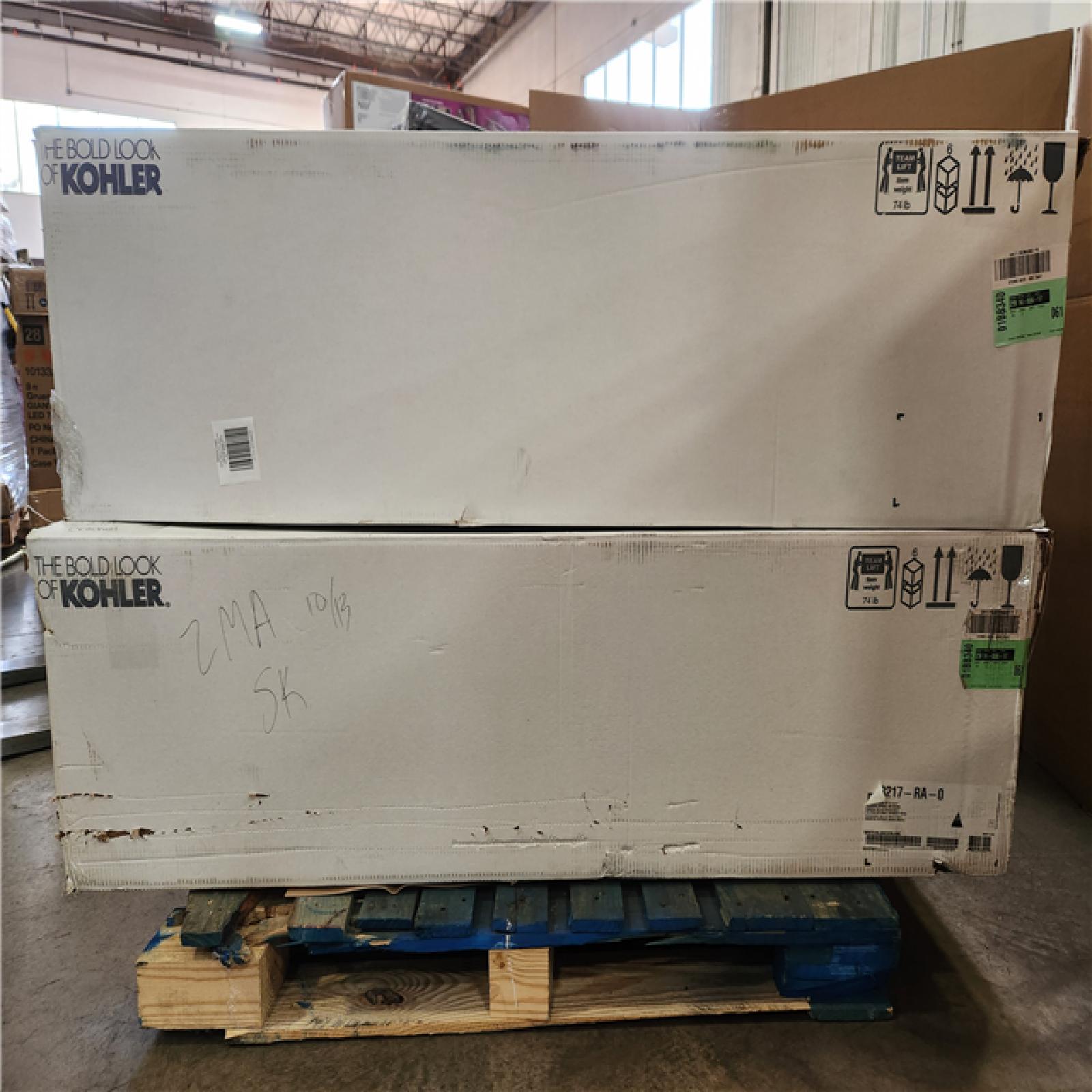 Phoenix AS-IS 2 KOHLER Elmbrook 60 in. x 30.25 in. Soaking Bathtub with Right-Hand Drain in White