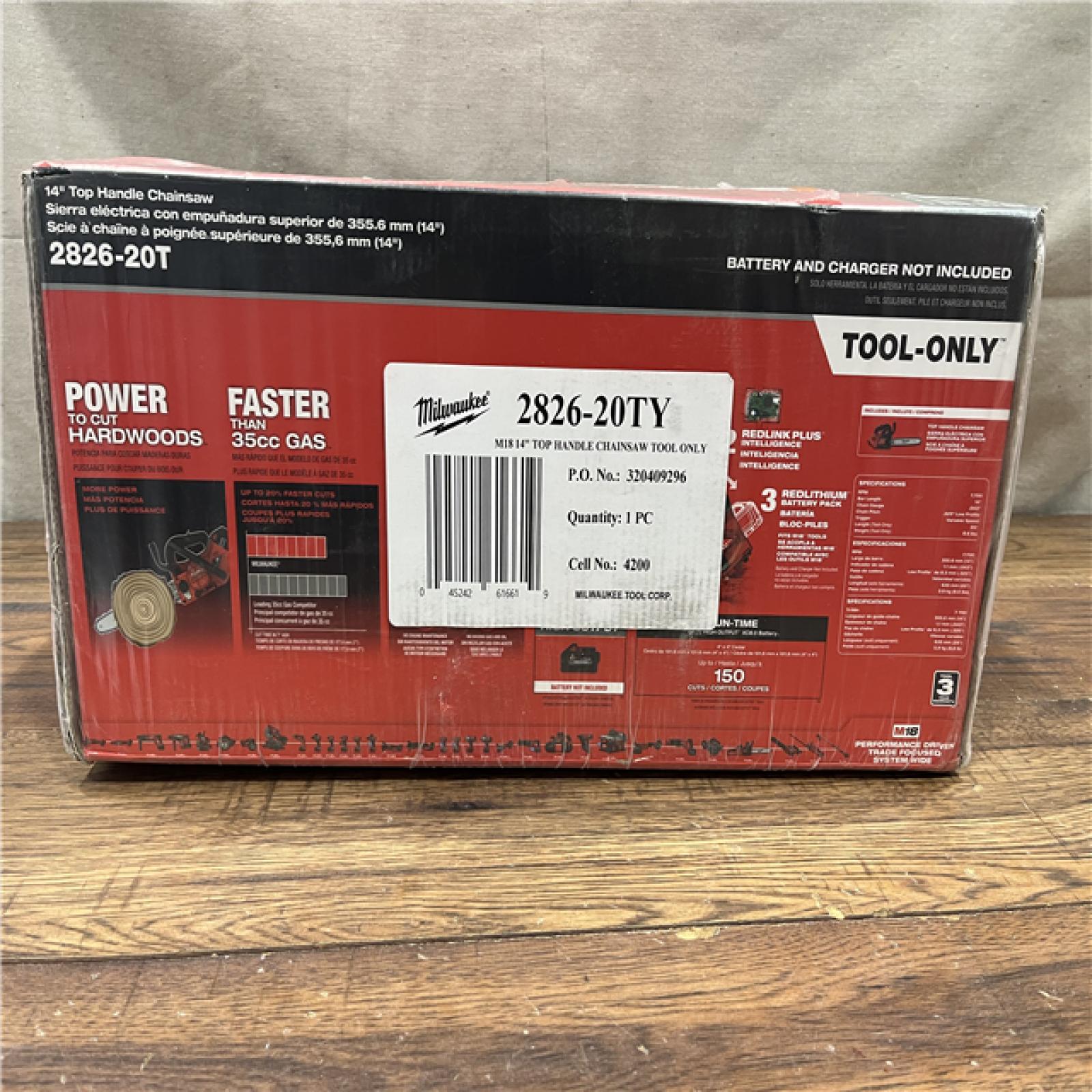 NEW Milwaukee Tool 2826-20T M18 FUEL 14  Top Handle 18-Volt Lithium-Ion Brushless Electric Cordless Chainsaw (Tool-Only)