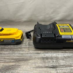 AS-IS DEWALT 20V MAX XR POWERSTACK Lithium-Ion Battery Starter Kit with 1.7Ah Battery and Charger