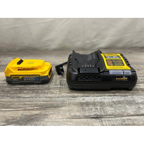 AS-IS DEWALT 20V MAX XR POWERSTACK Lithium-Ion Battery Starter Kit with 1.7Ah Battery and Charger