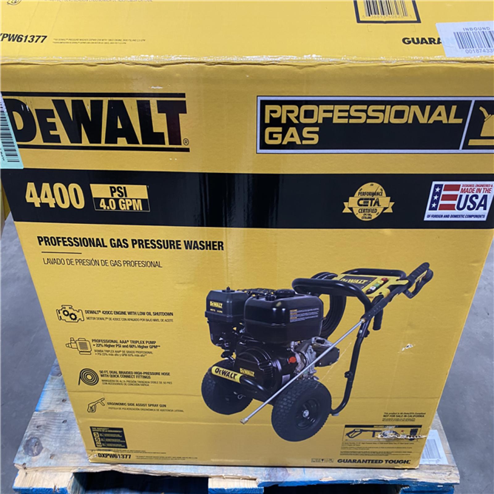 Dallas Location - As-Is DEWALT 4400 PSI 4.0 GPM Gas Pressure Washer