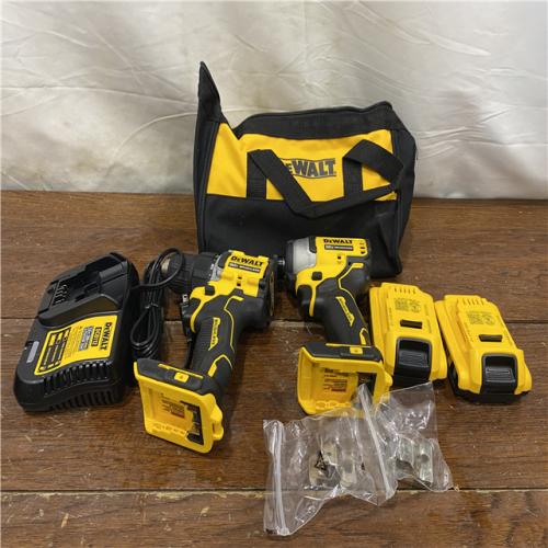 AS-IS DEWALT ATOMIC 20-Volt MAX Lithium-Ion Cordless Combo Kit (2-Tool) with (2) 2.0Ah Batteries, Charger and Bag