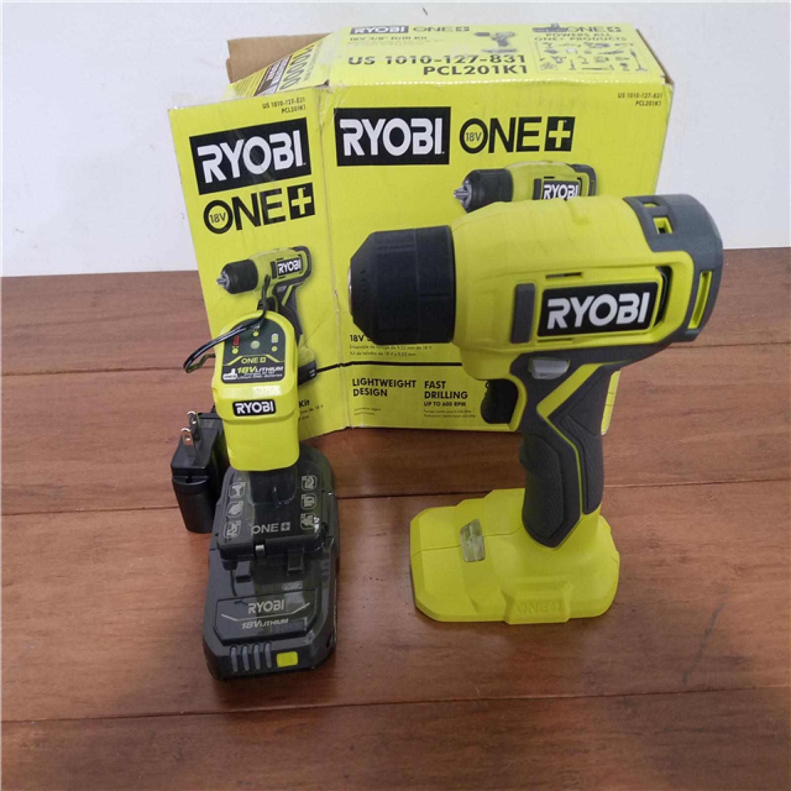CALIFORNIA AS-IS RYOBI ONE+18V 3/8 DRILL KIT(TOOL ONLY)