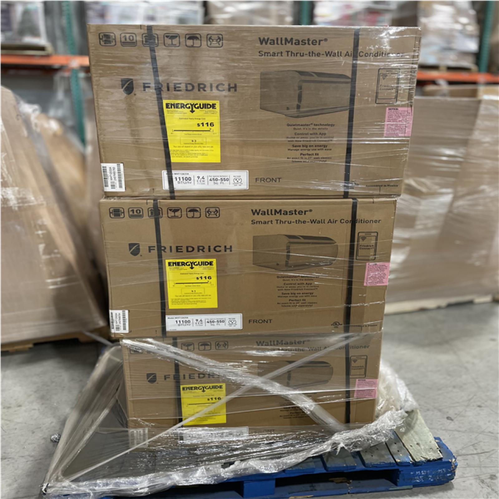 DALLAS LOCATION - Friedrich WallMaster Wall Air Conditioner W/ Heat Pump  1215 Watt  230V  11300 BTU PALLET-(3 UNITS)