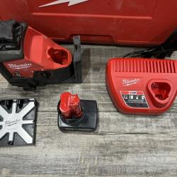 AS-IS Milwaukee 12-Volt Lithium-Ion Cordless Green 250 ft. 3-Plane Laser Level Kit