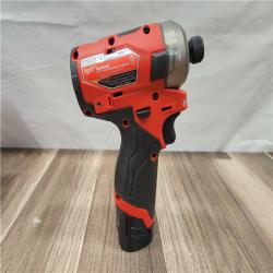 AS-IS- Milwaukee M12 FUEL SURGE 12V Lithium-Ion Brushless Cordless 1/4 in. Hex Impact Driver Compact Kit W/Two 2.0Ah Batteries  Bag