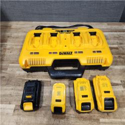 Houston Location AS-IS Charger for Dewalt 12V/20V Max 4-Port and Batteries QTY/4