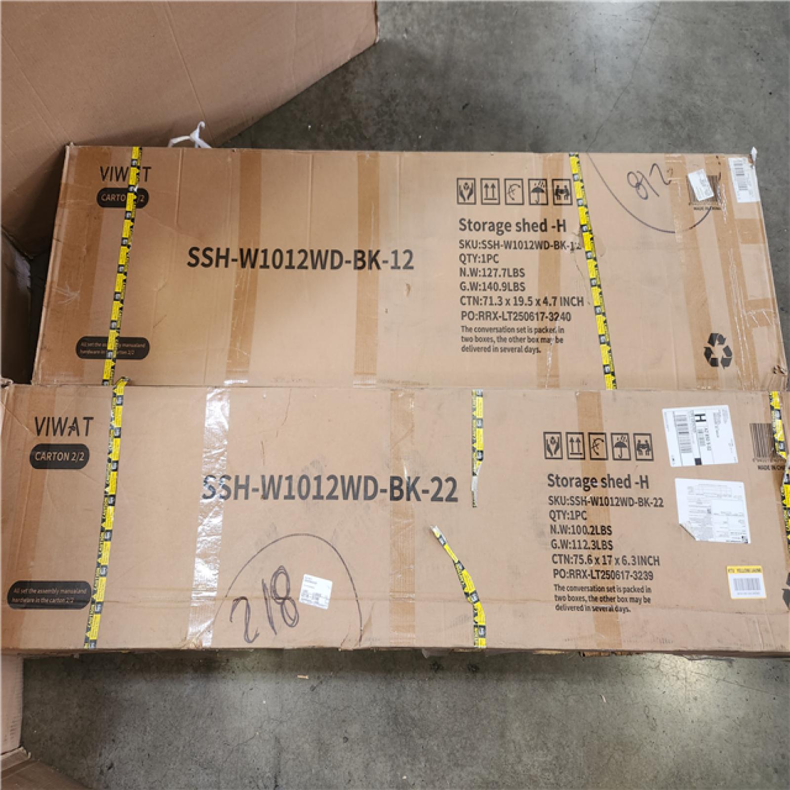 Phoenix NEW VIWAT 12 ft. W x 10 ft. D Metal Outdoor Storage Garden Tool Steel Shed with Lockable Doors and Windows