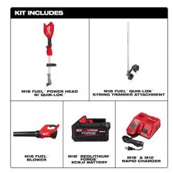 NEW! - Milwaukee M18 FUEL 18-Volt 16 in. Brushless Cordless Electric QUIK-LOK String Trimmer/Blower Combo Kit w/8.0 Battery (2-Tool)