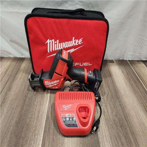 AS-IS- Milwaukee M12 FUEL 12-Volt Lithium-Ion Brushless Cordless HACKZALL Reciprocating Saw Kit W/ M12 4.0Ah Compact Battery