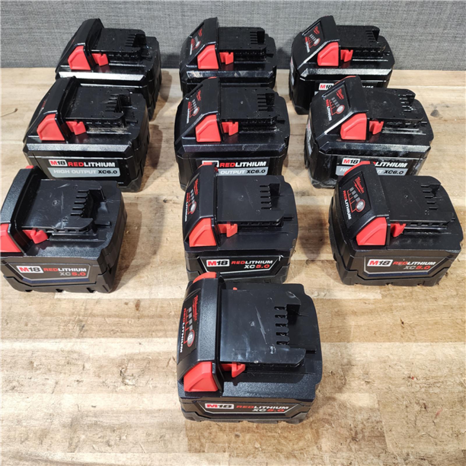 HOUSTON LOCATION - AS - IS MILWAUKEE BATTERY PACK QTY - 10